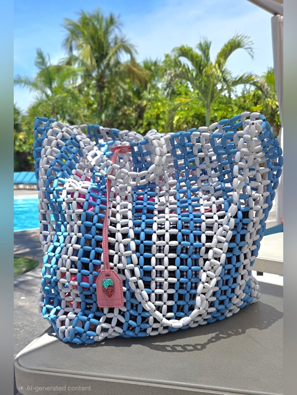 Kurt Geiger Kensington Rainbow Beaded Shopper Tote With Pouch, NWT
